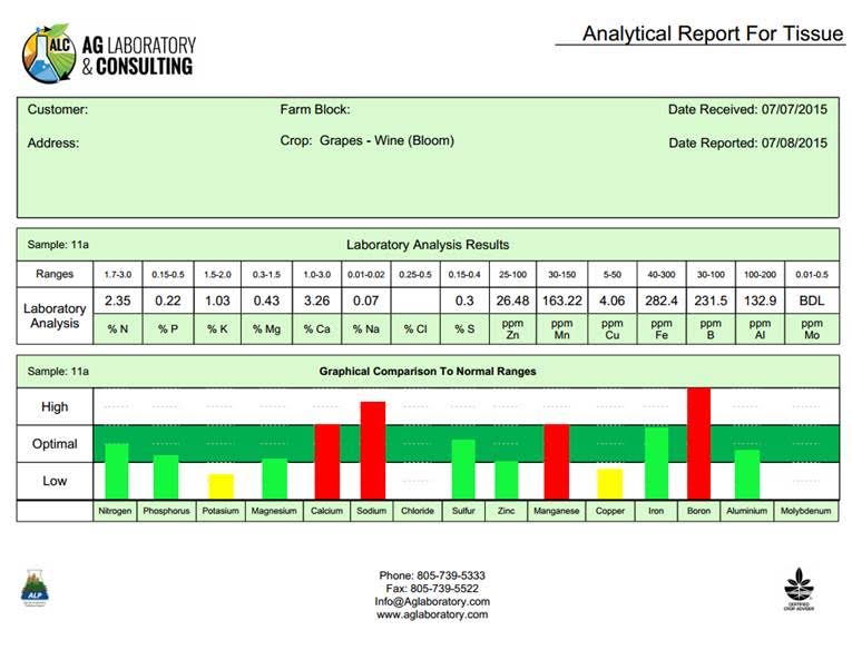 form for plant analysis